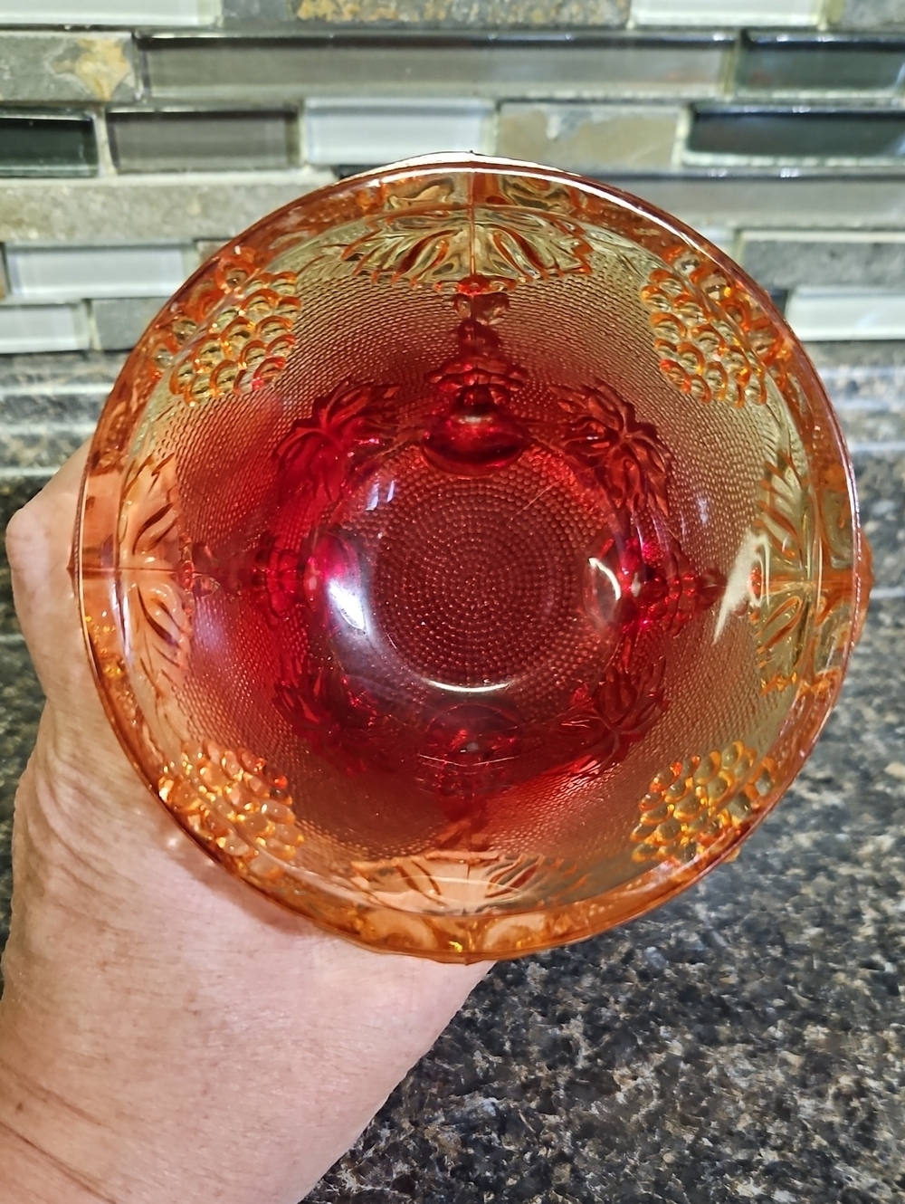 Vintage Jeanette Glass Amberina Candy Dish - Picture 6 of 7